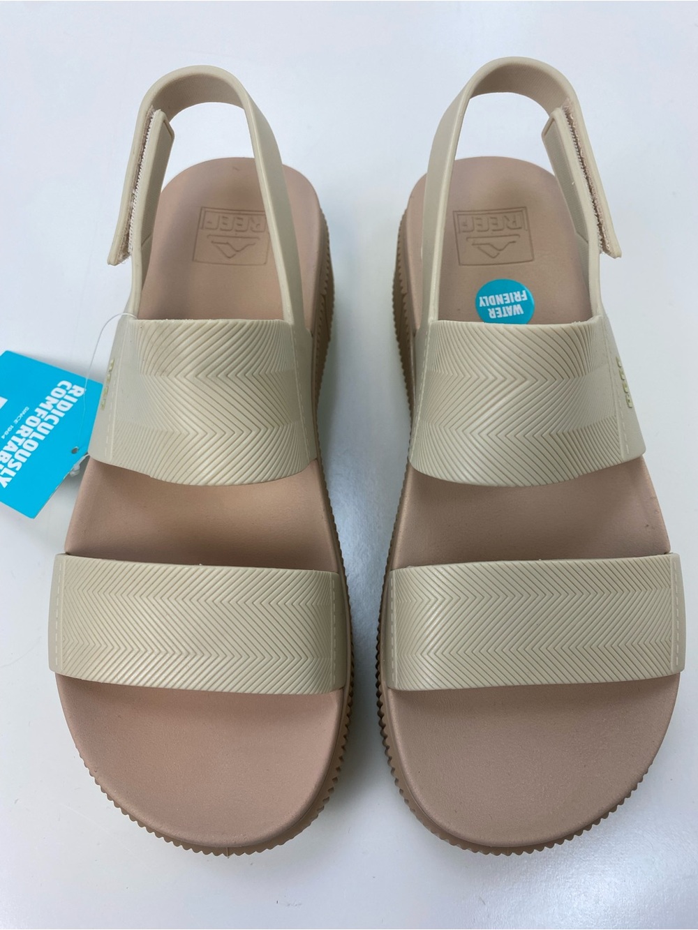 Reef Women's Beige Two-Strap Slingback Sandals